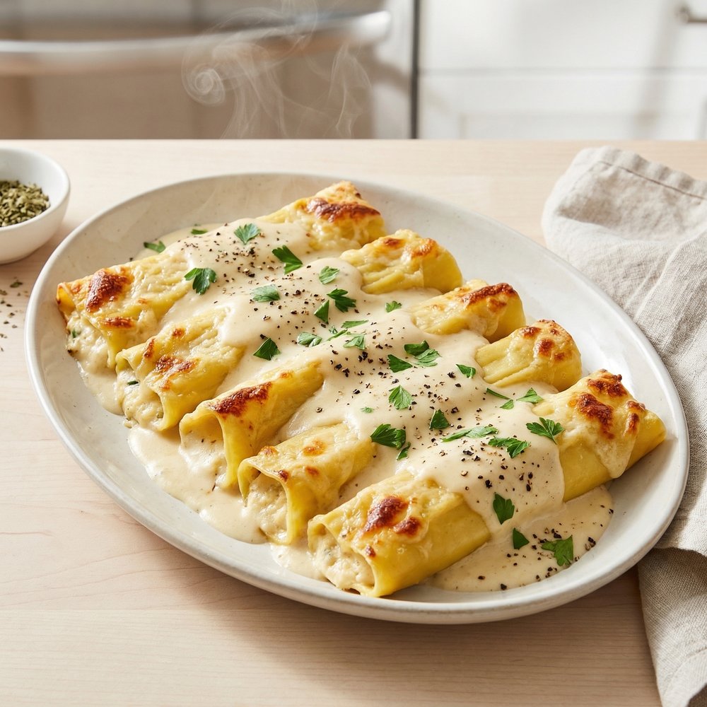 Easy Chicken Stuffed Manicotti