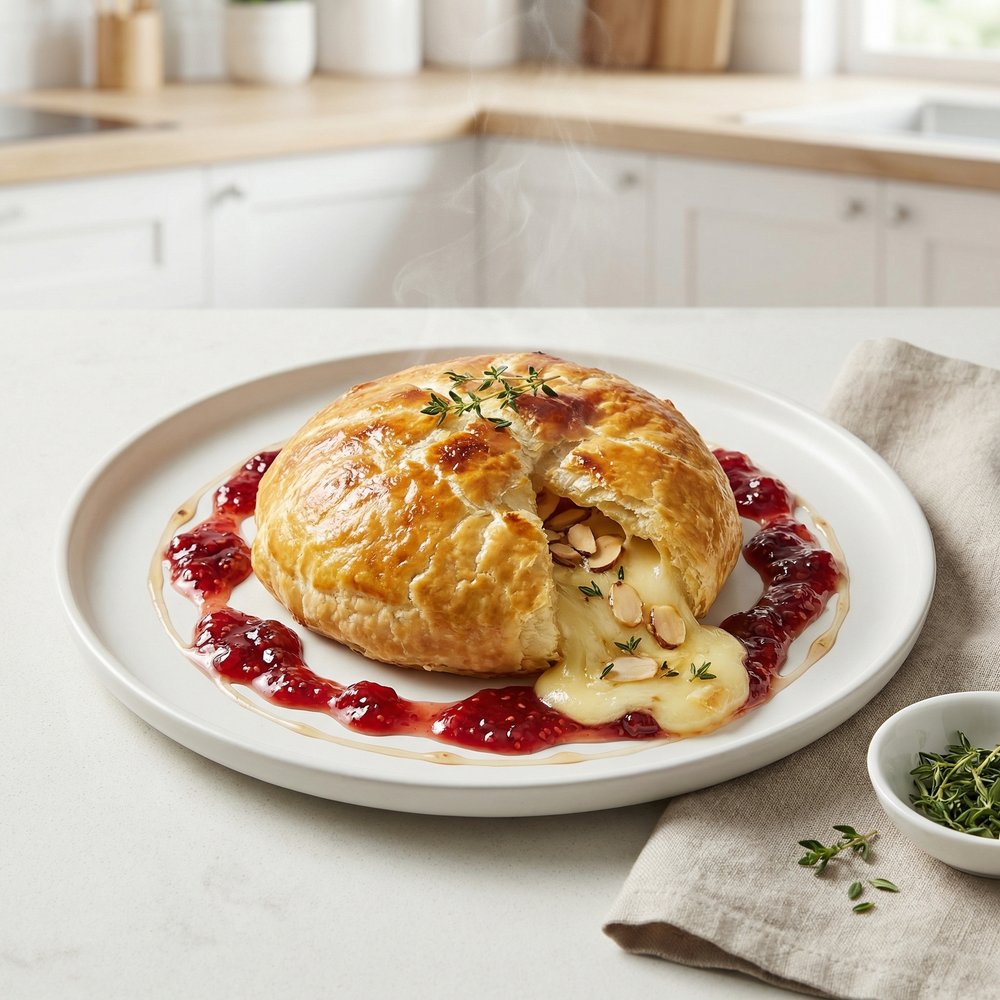 Puff Pastry-Wrapped Brie with Toasted Almonds