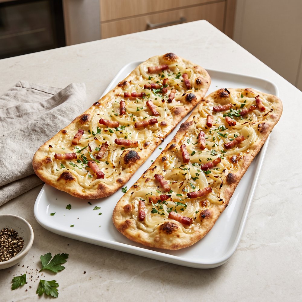 Alsatian Flammkuchen (Tarte Flambée)