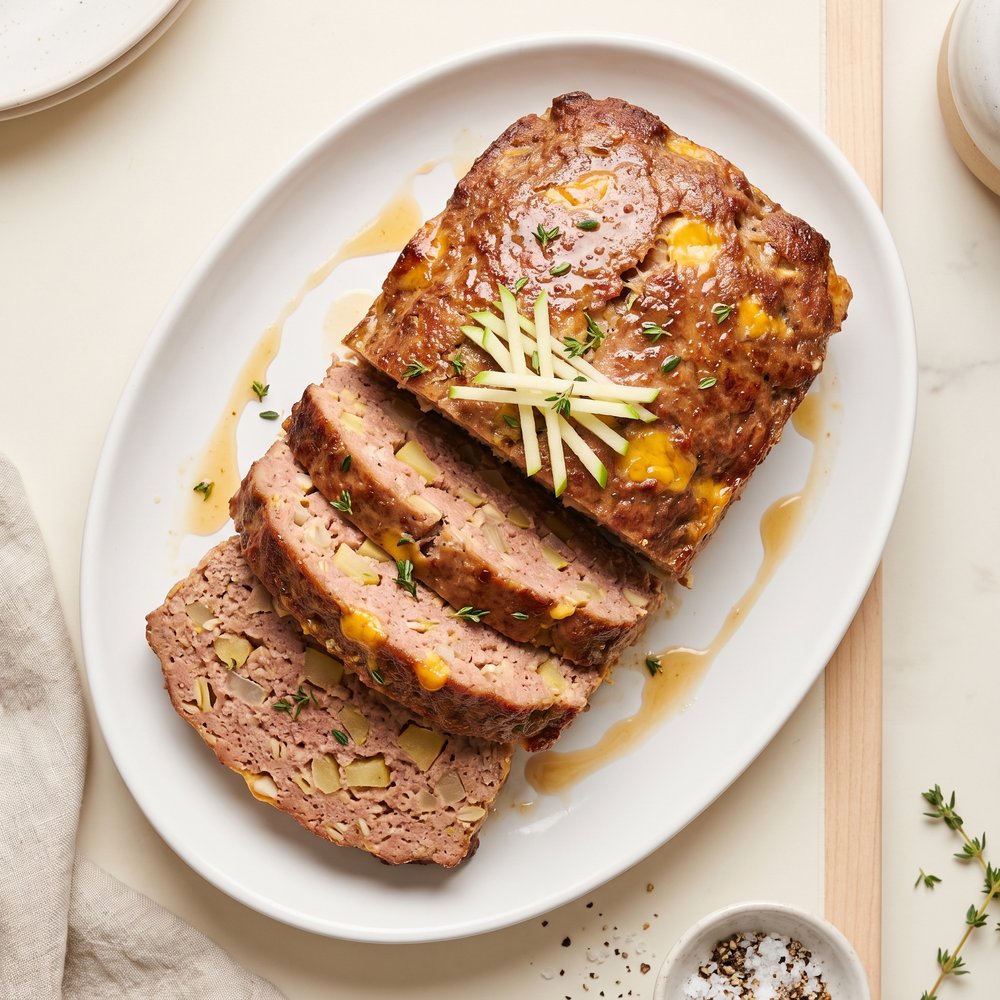 Apple-Cheddar Oat Meatloaf
