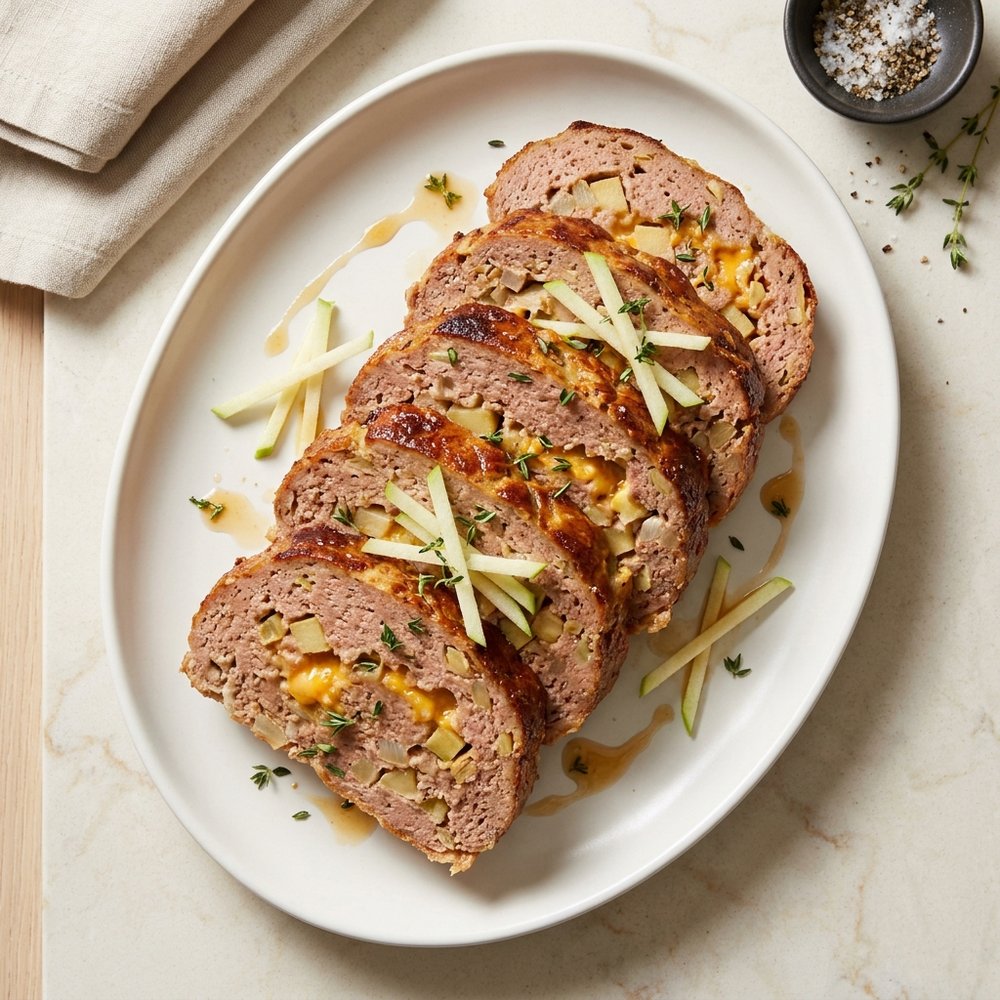 Apple-Cheddar Oat Meatloaf