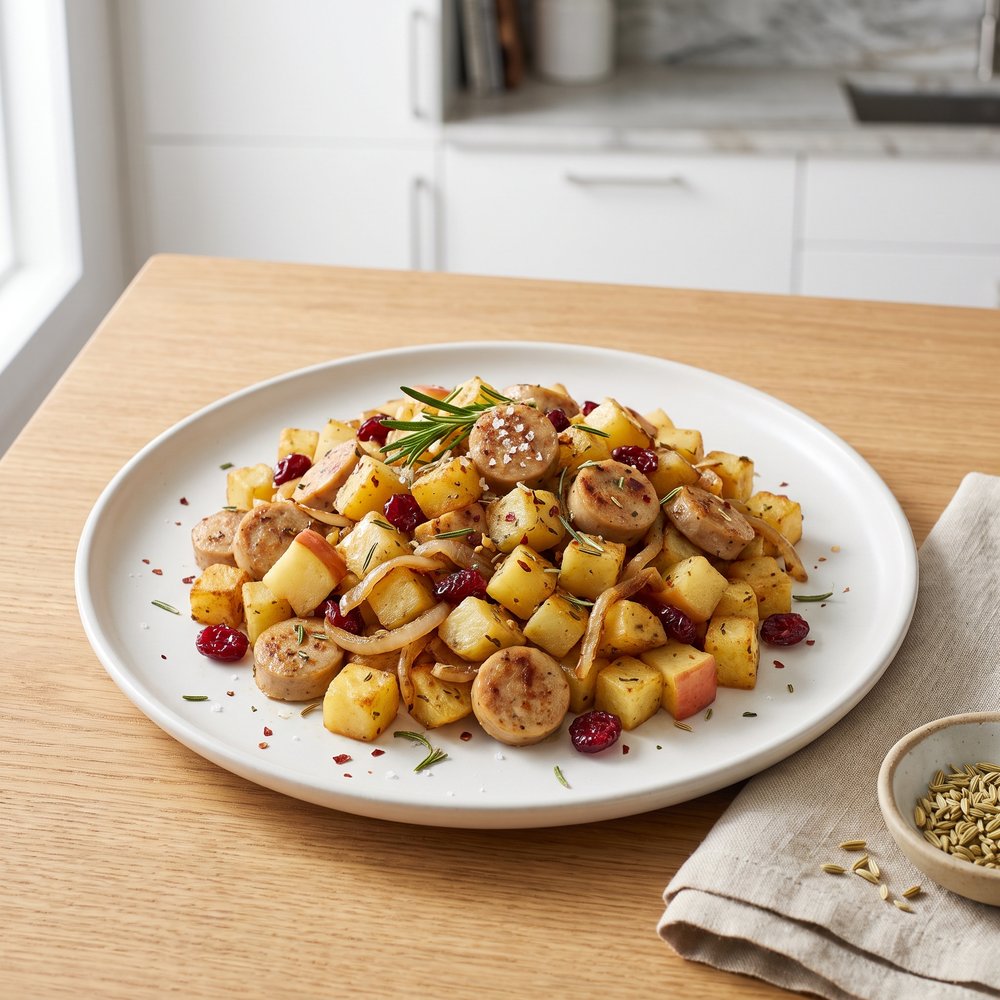 Apple-Rosemary Breakfast Hash with Sweet Sausage
