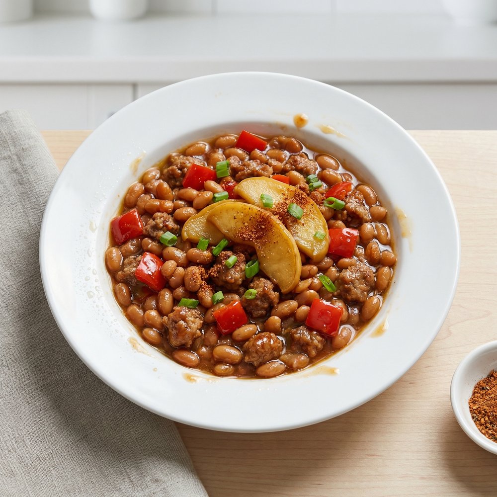 Baked Beans with Apple Pie Twist