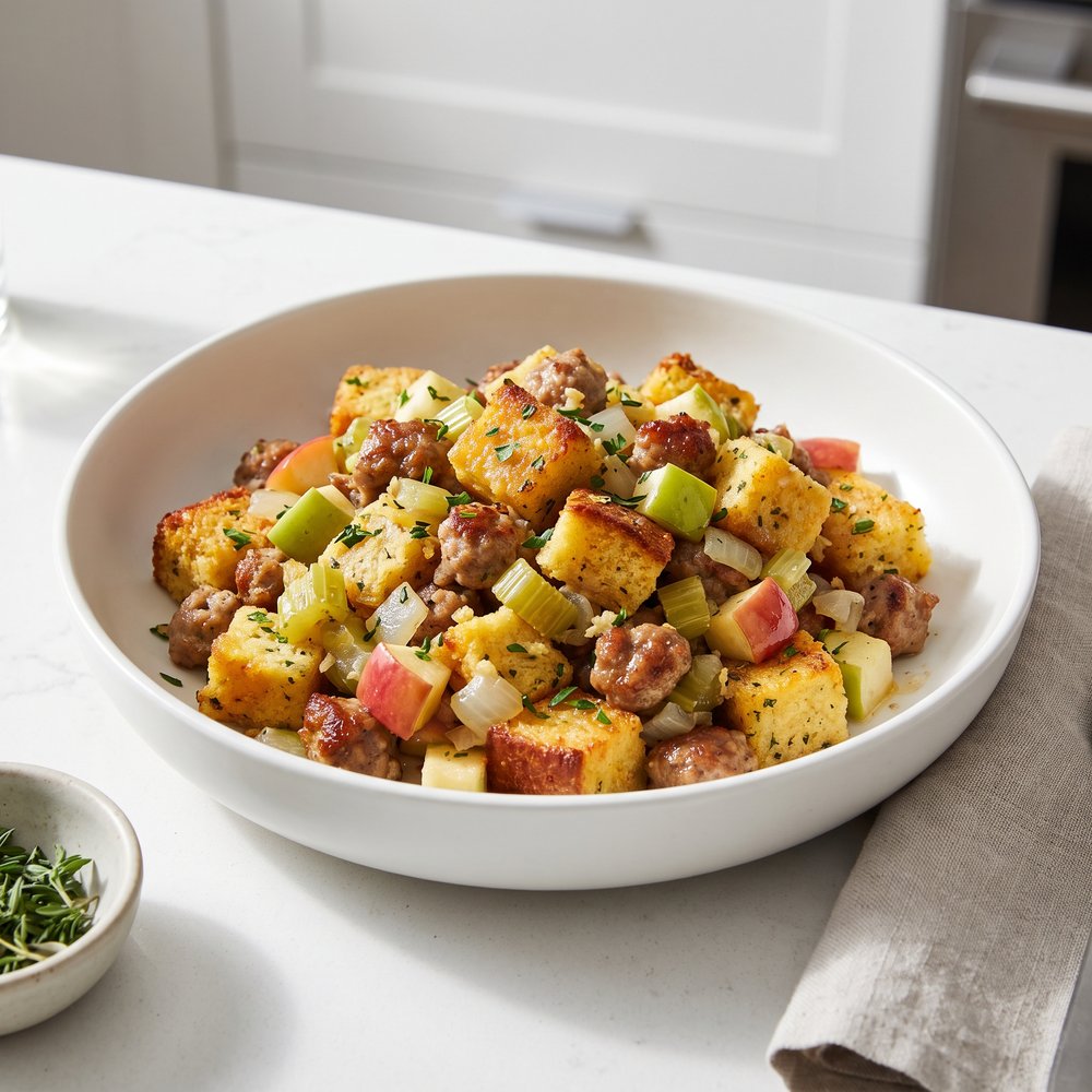 Apple and Sausage Bread Stuffing