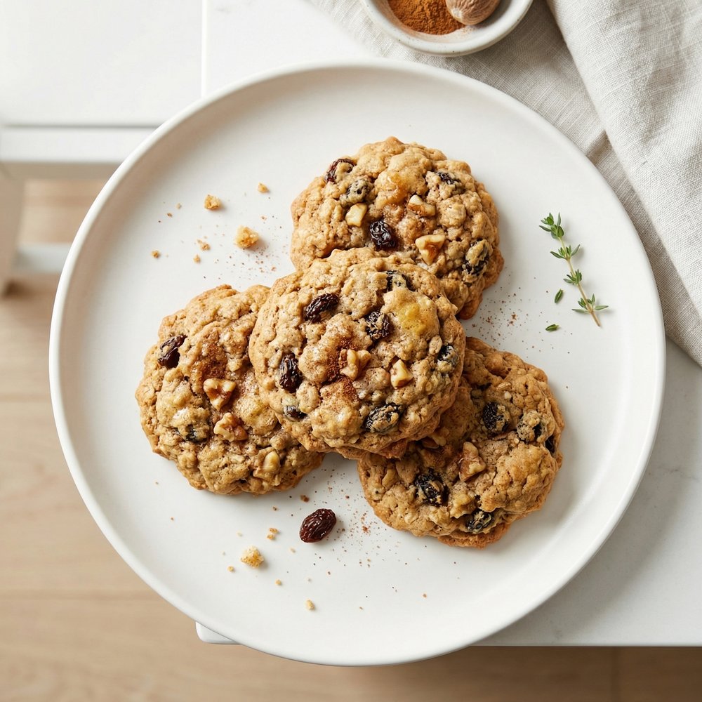 Low-Fat Eggless Oatmeal Cookies