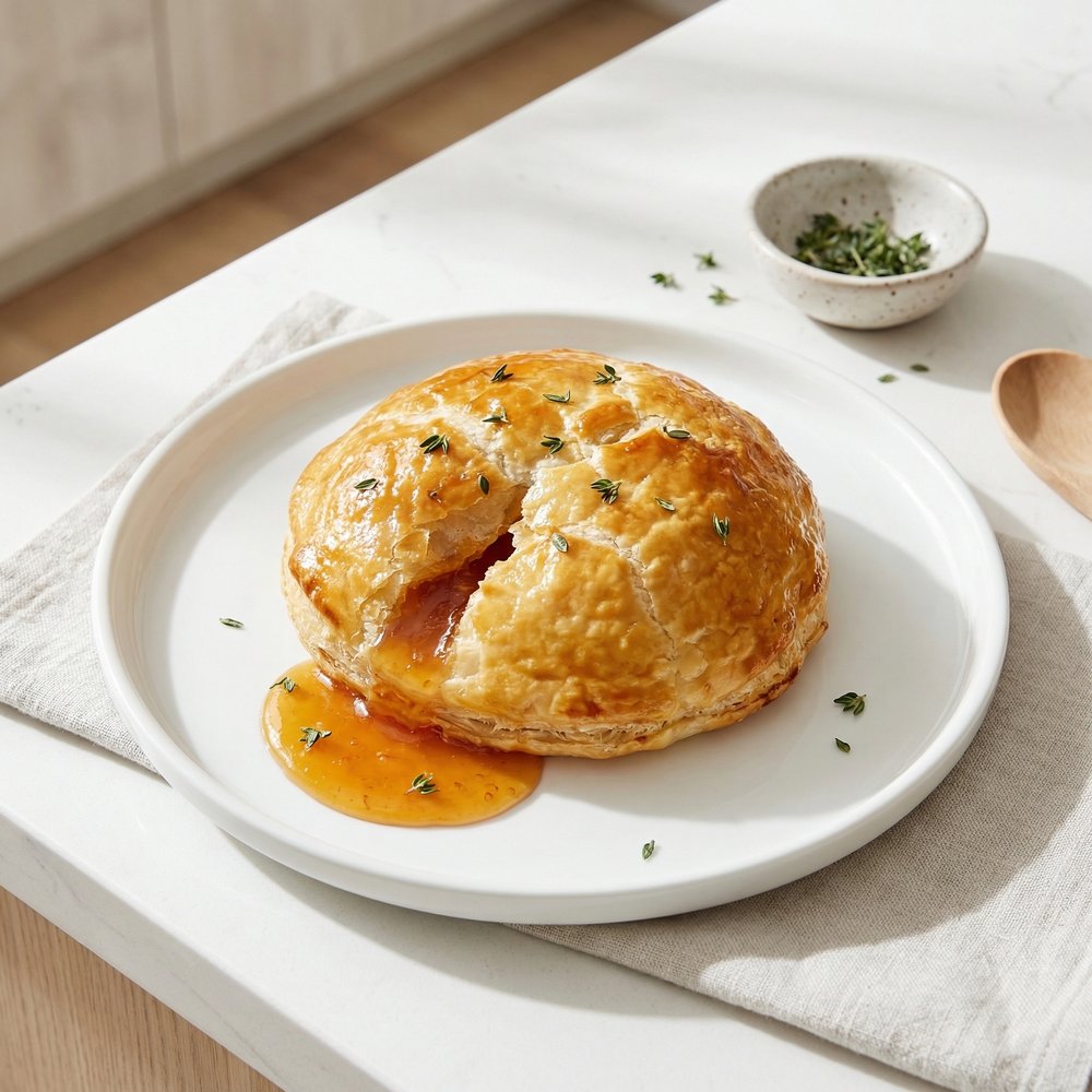 Apricot-Stuffed Brie en Croûte