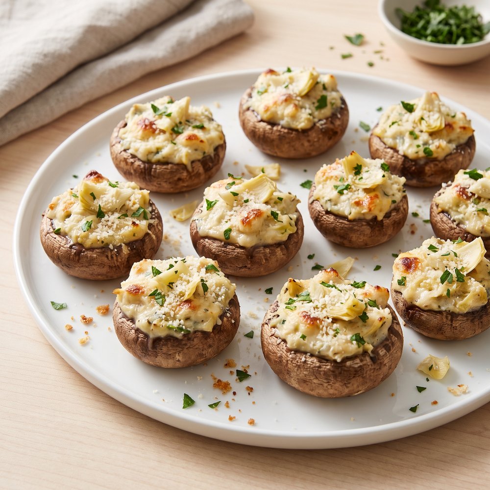 Artichoke Stuffed Mushrooms