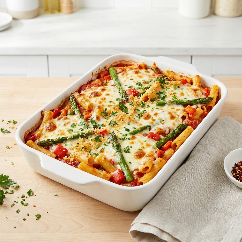 Baked Ziti with Asparagus