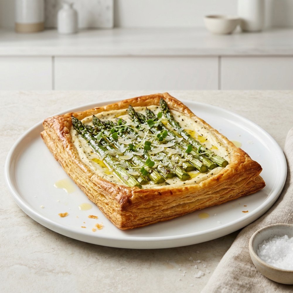 Ricotta and Asparagus Puff Pastry Tart