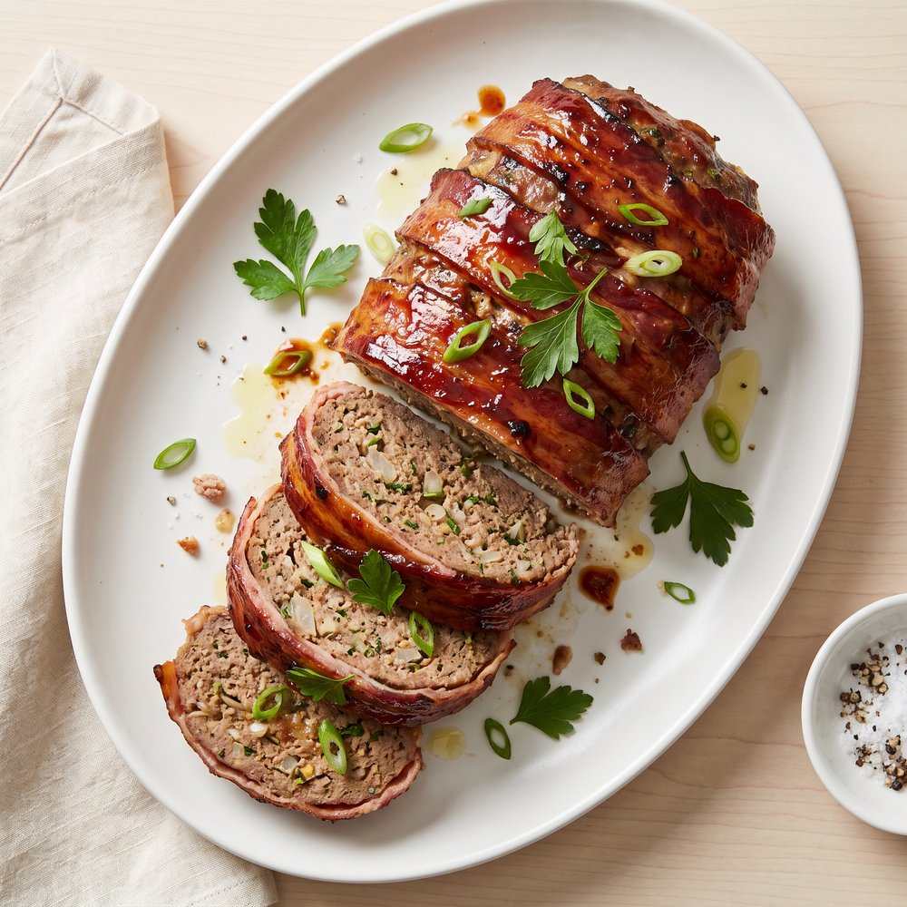BBQ Bacon-Wrapped Meatloaf