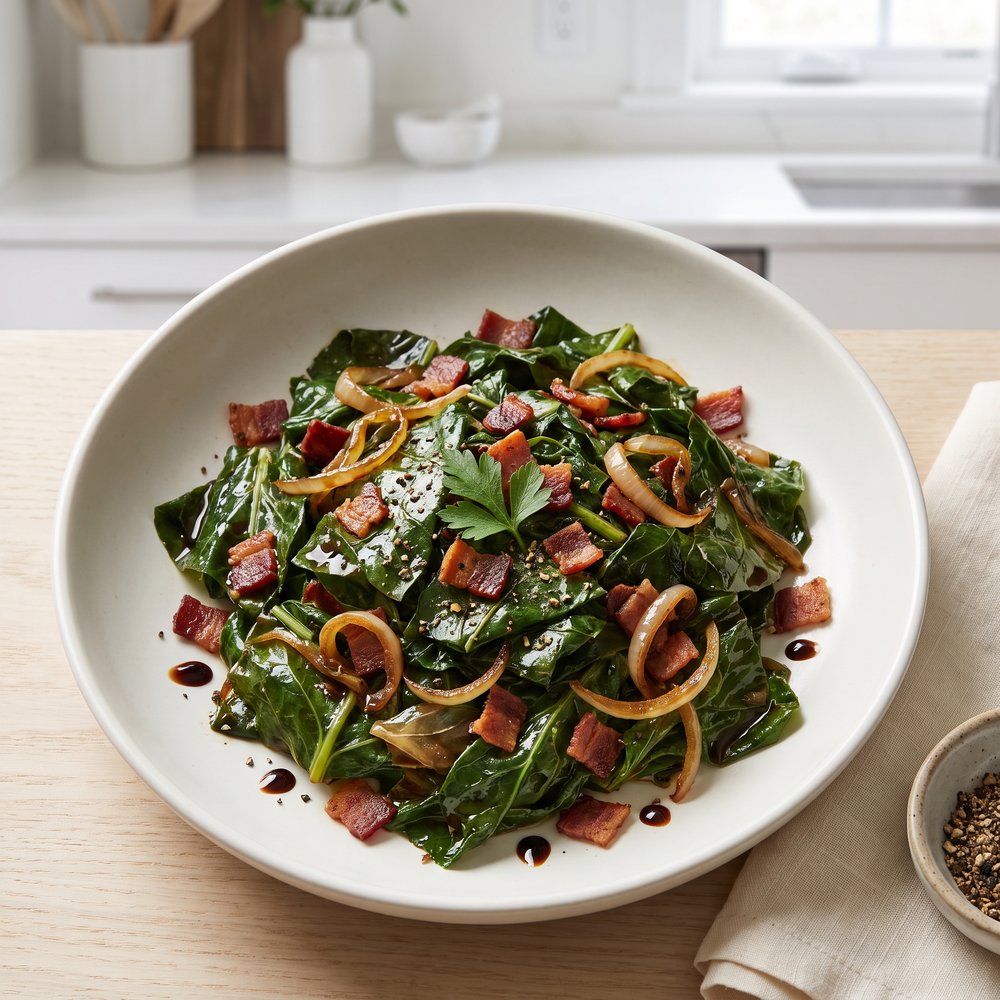 Bacon-Braised Turnip Greens