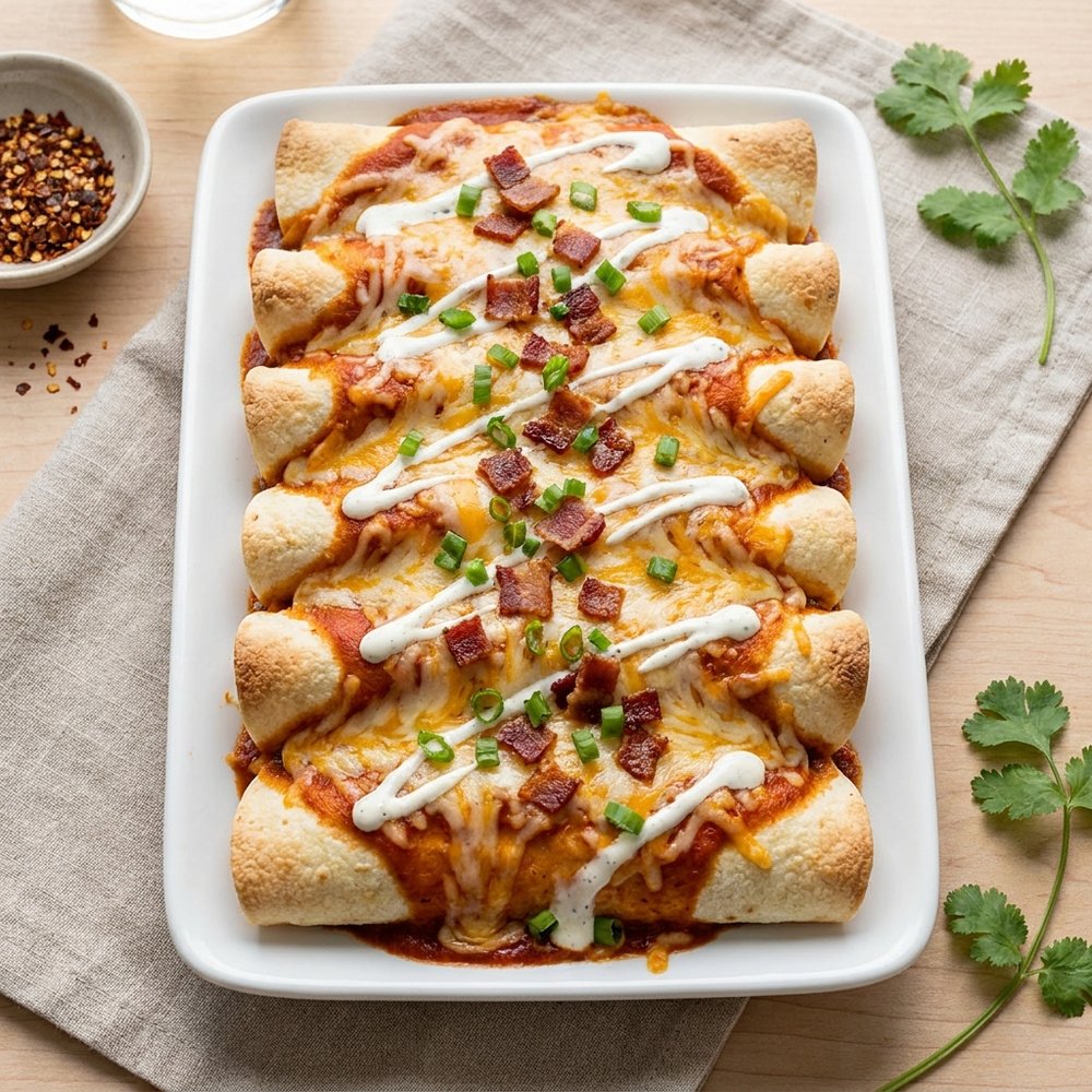Bacon-Ranch Chicken Enchiladas