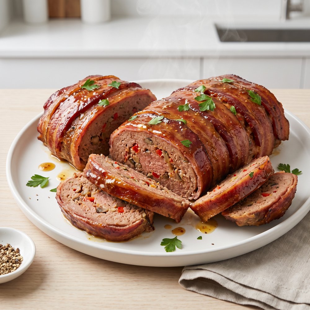 Bacon-Wrapped Buffalo Meatloaf