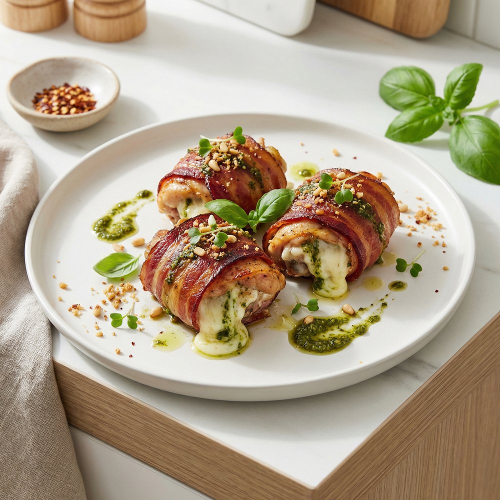 Bacon-Wrapped Chicken Pesto