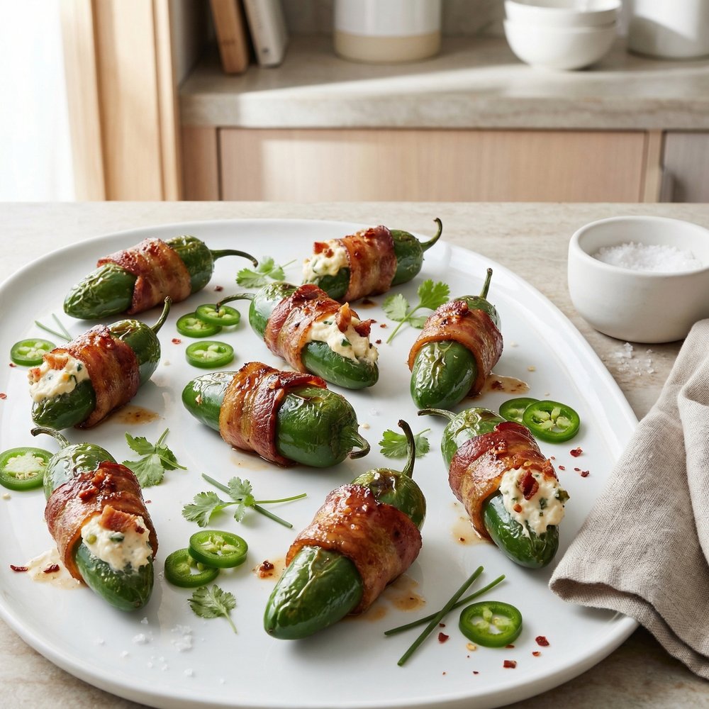 Bacon-Wrapped Cream Cheese Jalapeño Poppers