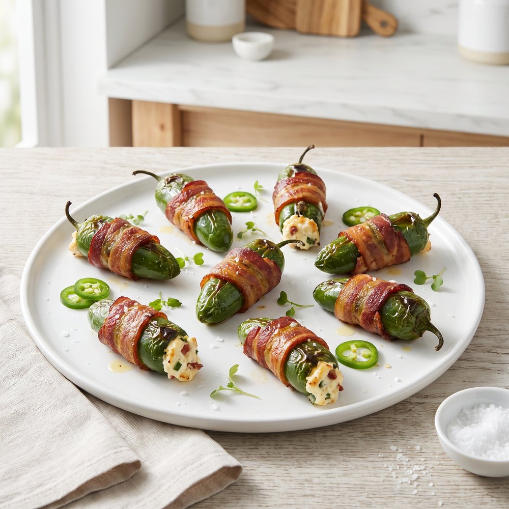 Bacon-Wrapped Cream Cheese Jalapeño Poppers