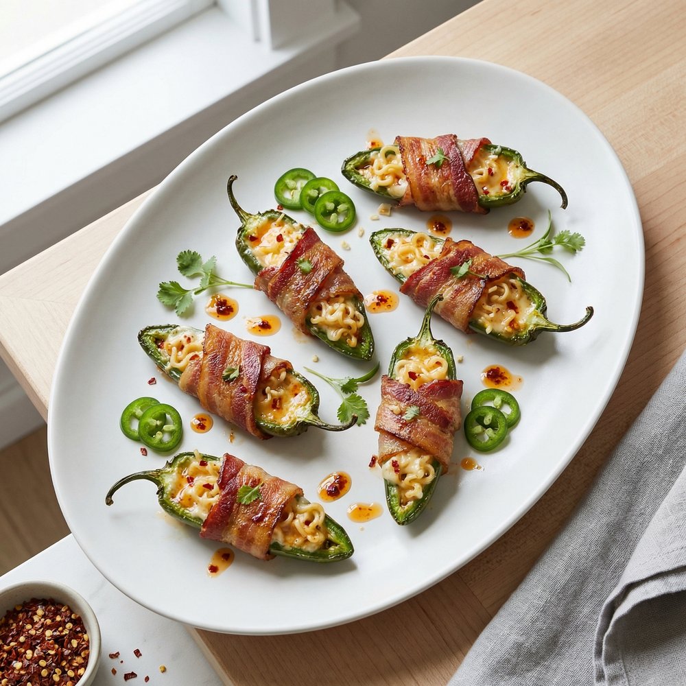 Spicy Ramen-Stuffed Jalapenos