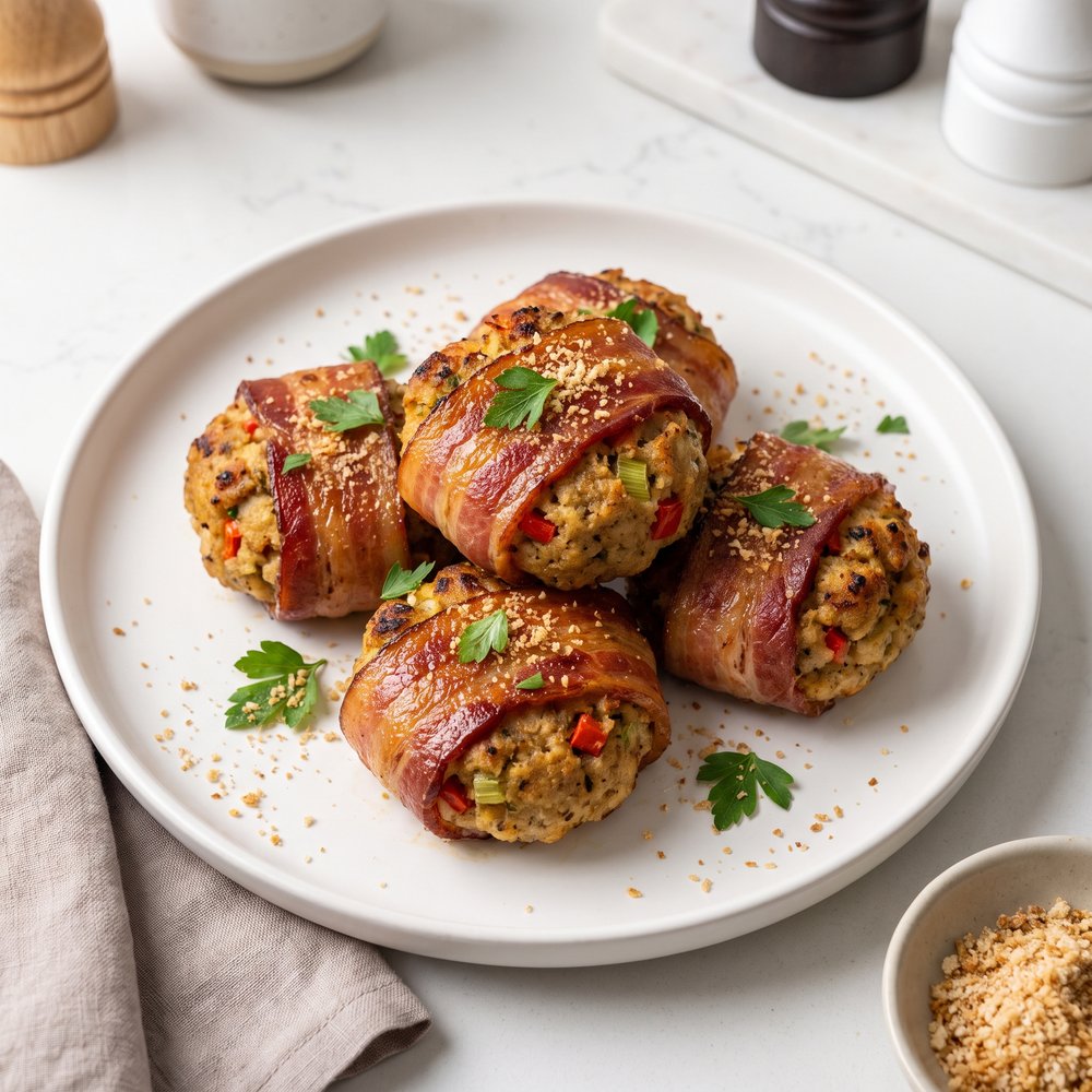 Bacon-Wrapped Stuffing Bites
