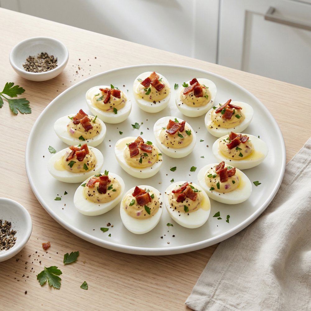 Bacon Balsamic Deviled Eggs