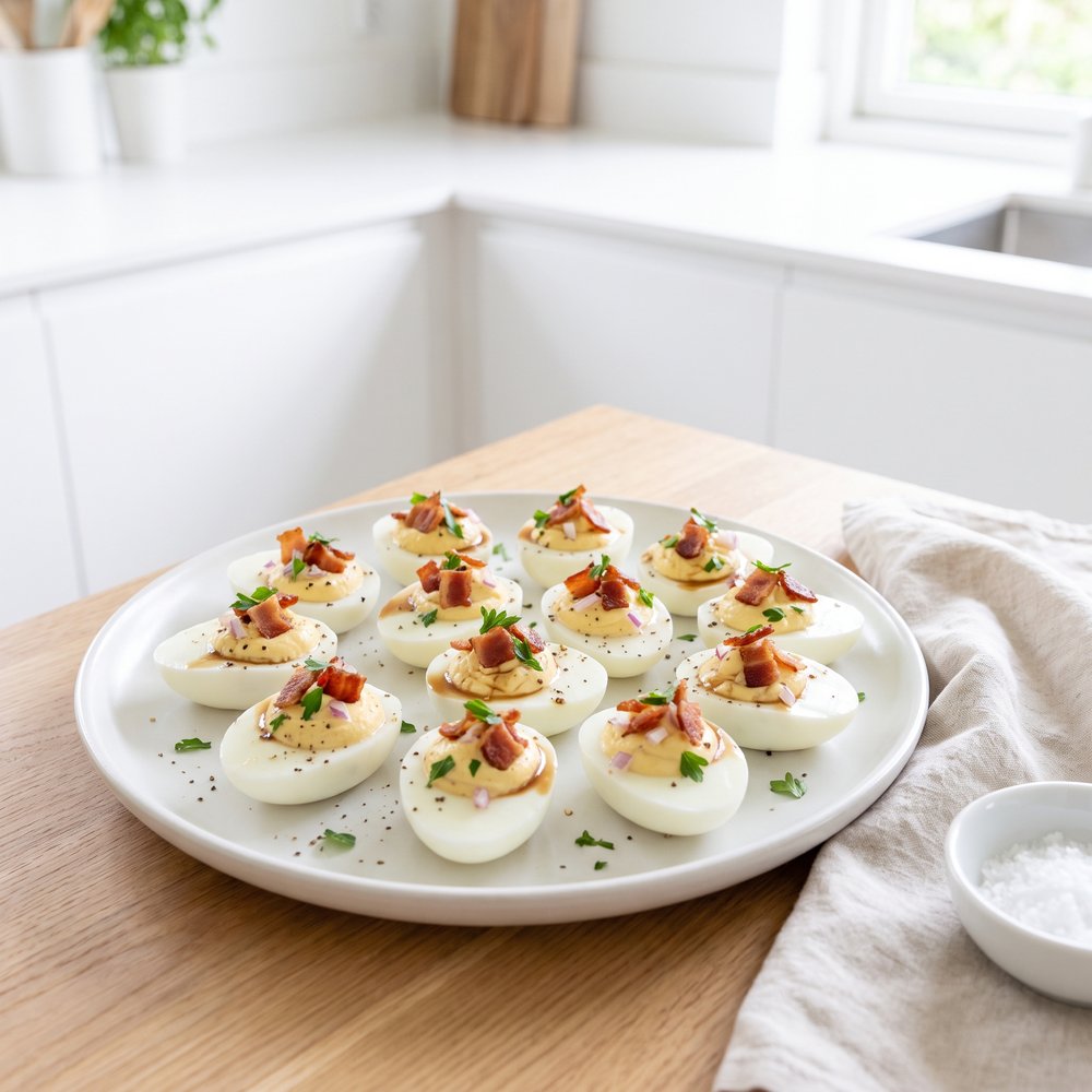 Bacon Balsamic Deviled Eggs