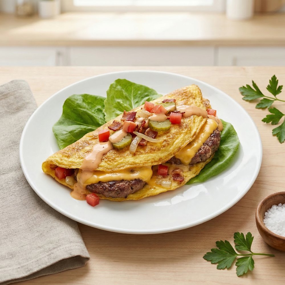 Cheeseburger Bacon Omelet