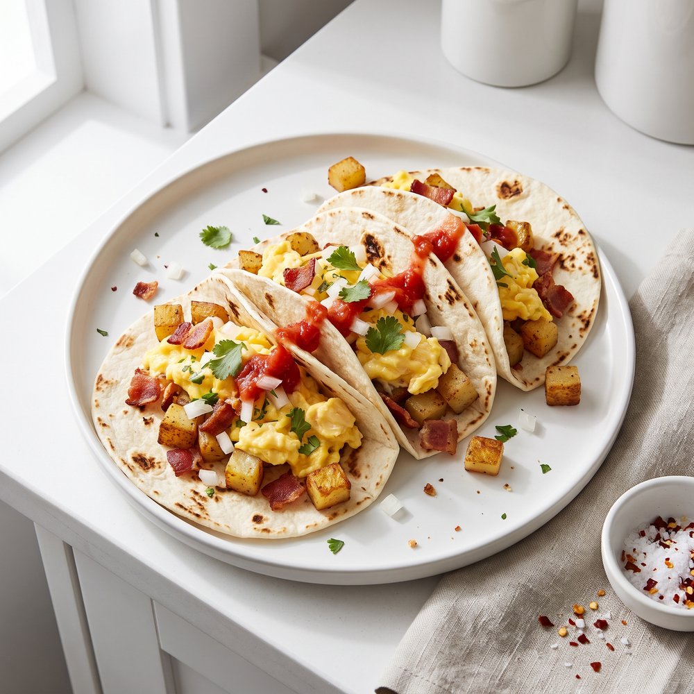 Bacon, Potato, and Egg Taco Fiesta