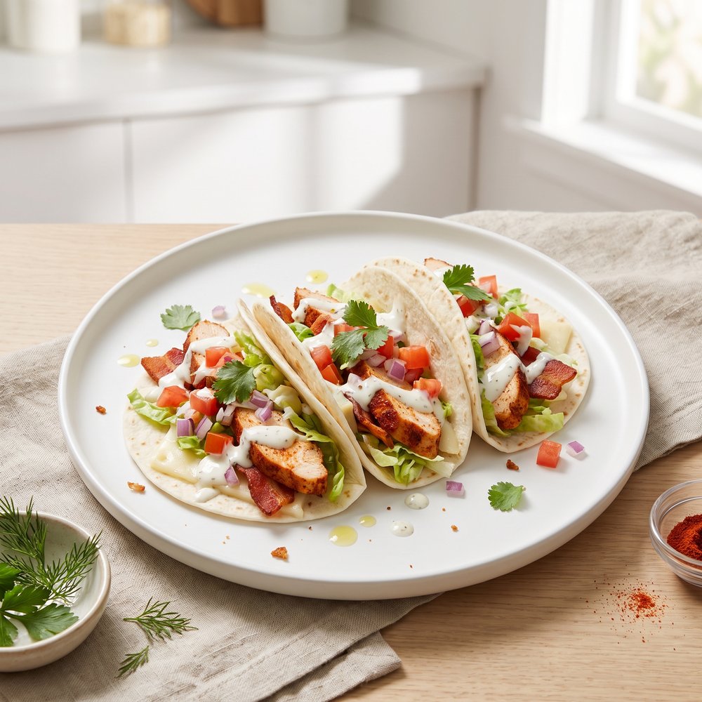 Bacon Ranch Chicken Tacos