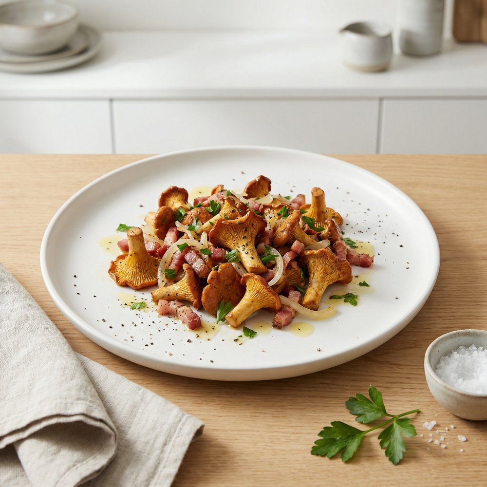 Bavarian Chanterelle Mushrooms with Bacon