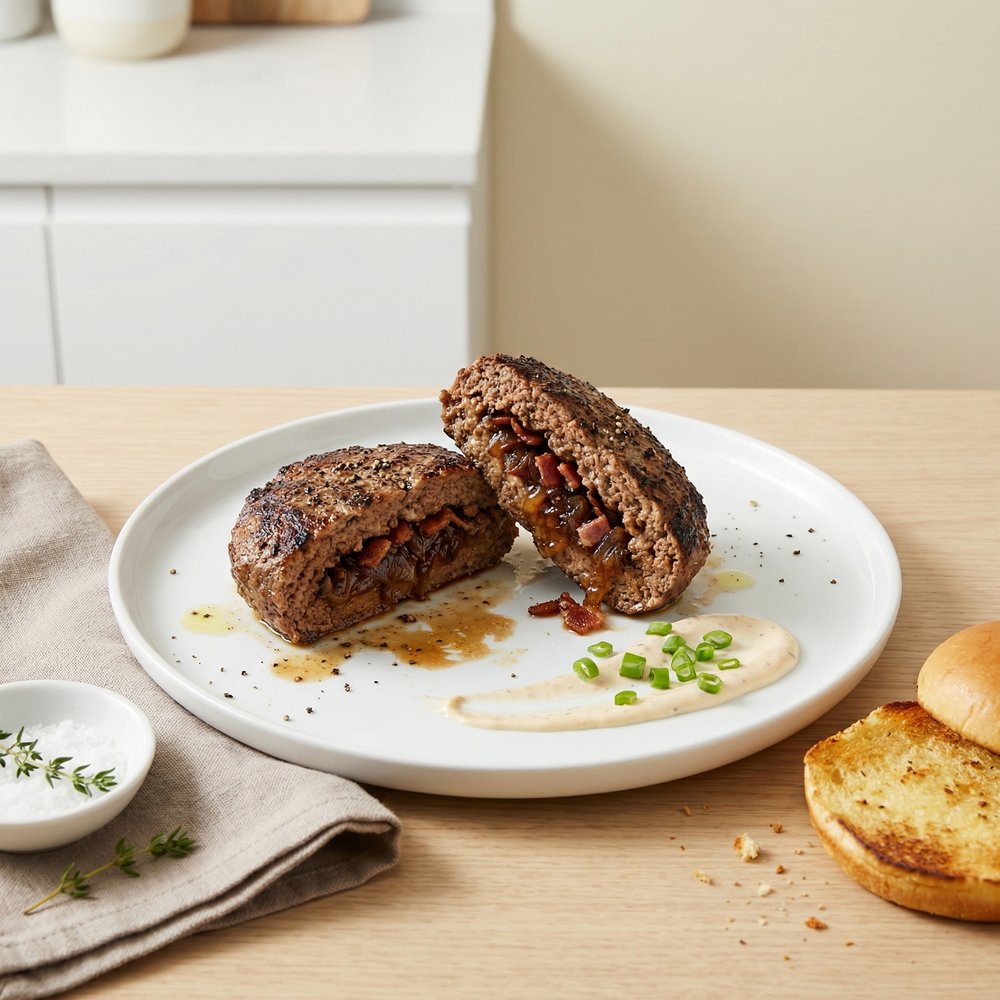 Mom’s Famous Bacon-Onion Stuffed Burgers