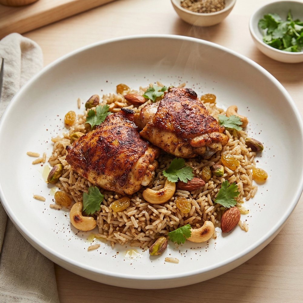 Spiced Baharat Chicken with Basmati Rice