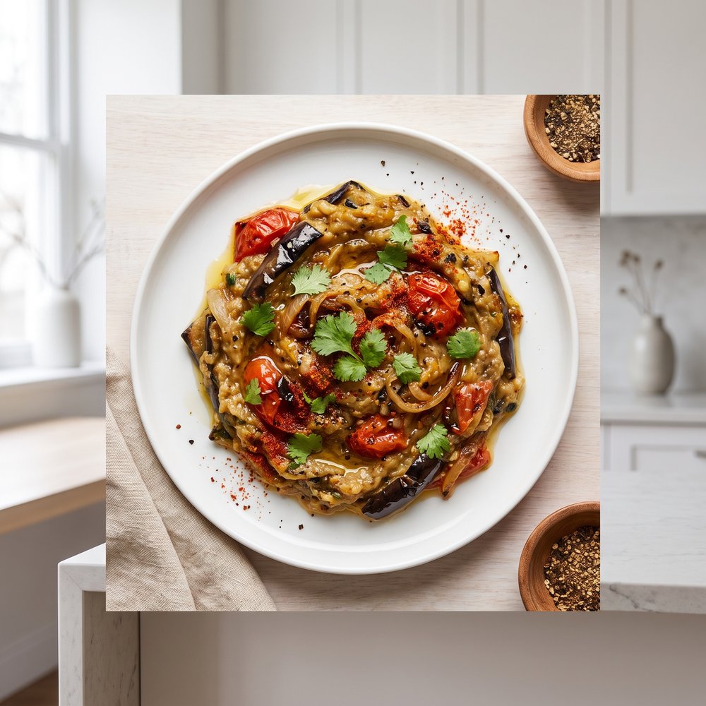 Baingan Bharta-Style Indian Eggplant Mash