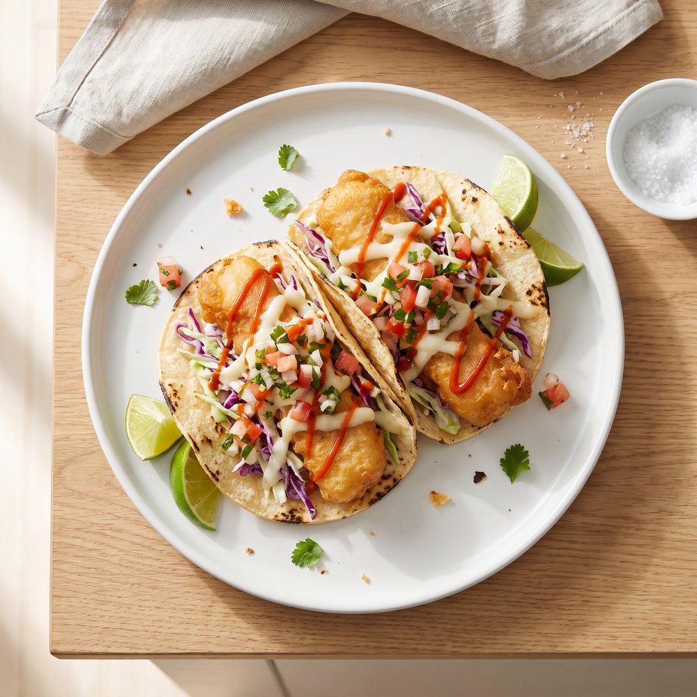Baja-Inspired Beer-Battered Fish Tacos