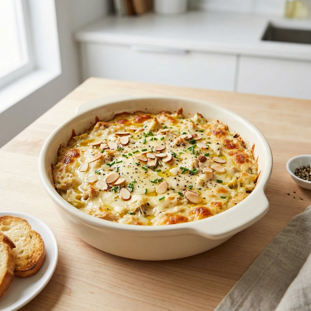 Baked Chicken and Artichoke Cheese Dip