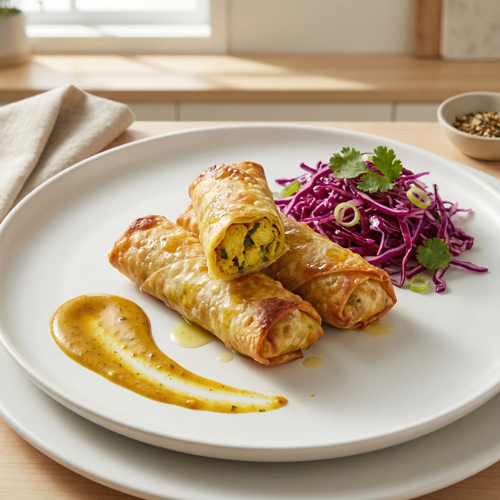 Easy Chicken Curry Egg Rolls