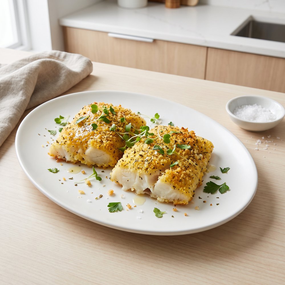 Baked Cod with Italian Parmesan Crumb