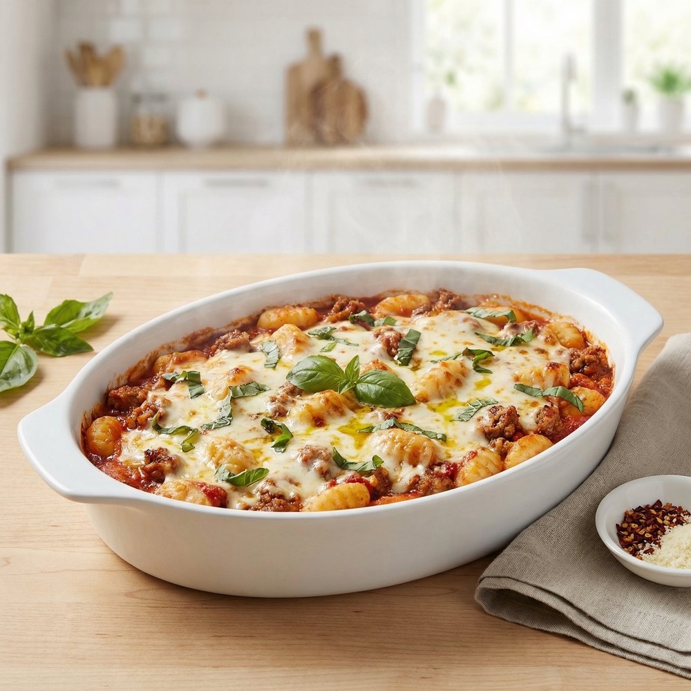 Cheesy Italian Sausage Gnocchi Casserole