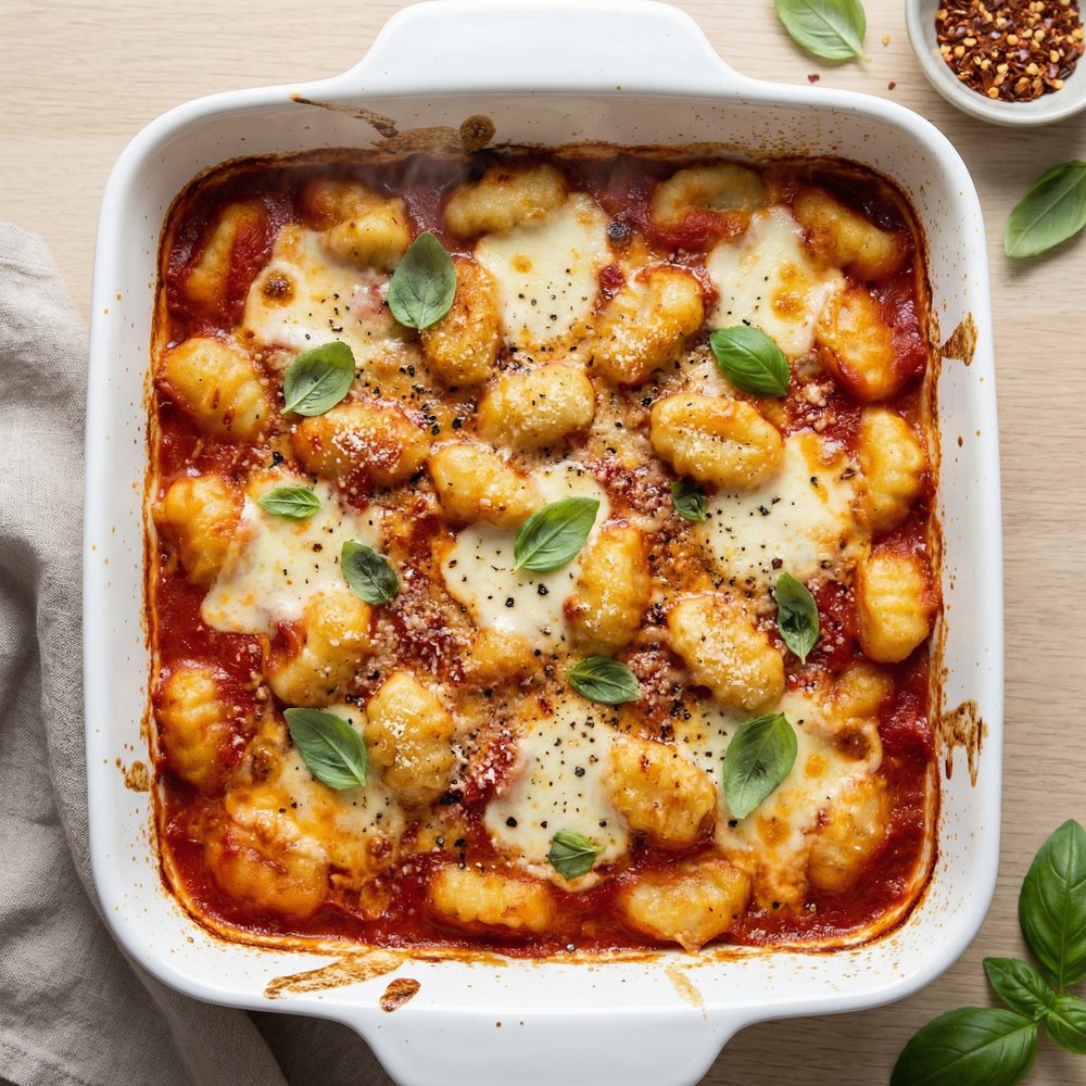 Gnocchi with Tomato Sauce and Mozzarella