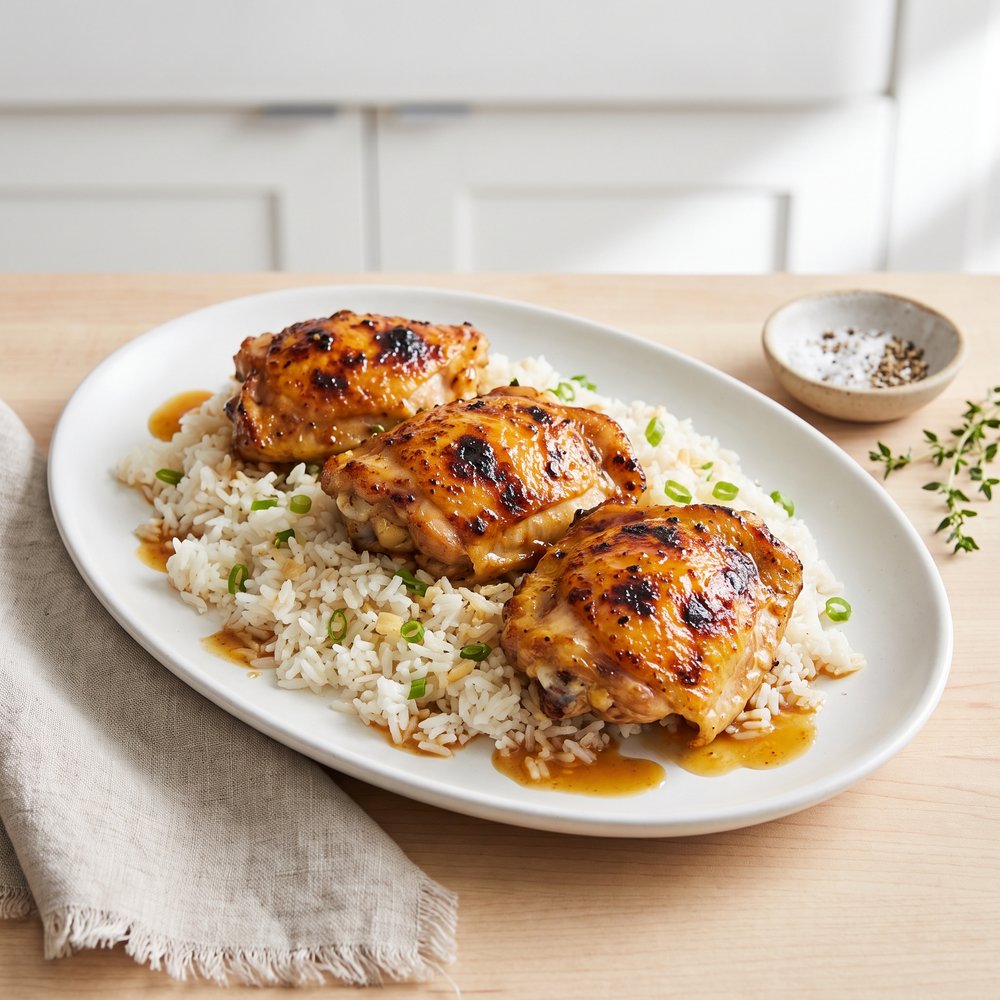Baked Honey-Mustard Chicken with Rice