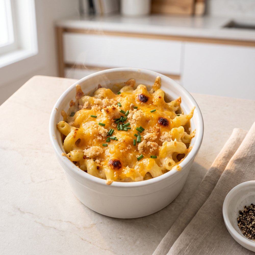 Baked Mac and Cheese for One