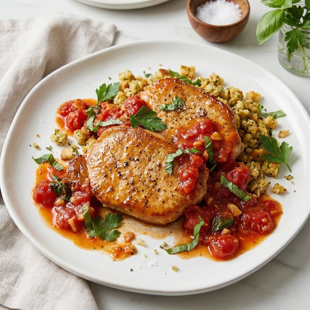 Oven-Baked Pork Chops with Stove-Top Stuffing