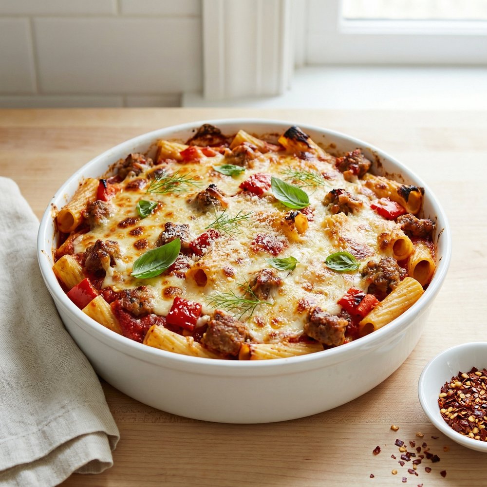 Oven-Baked Rigatoni with Sausage and Fennel