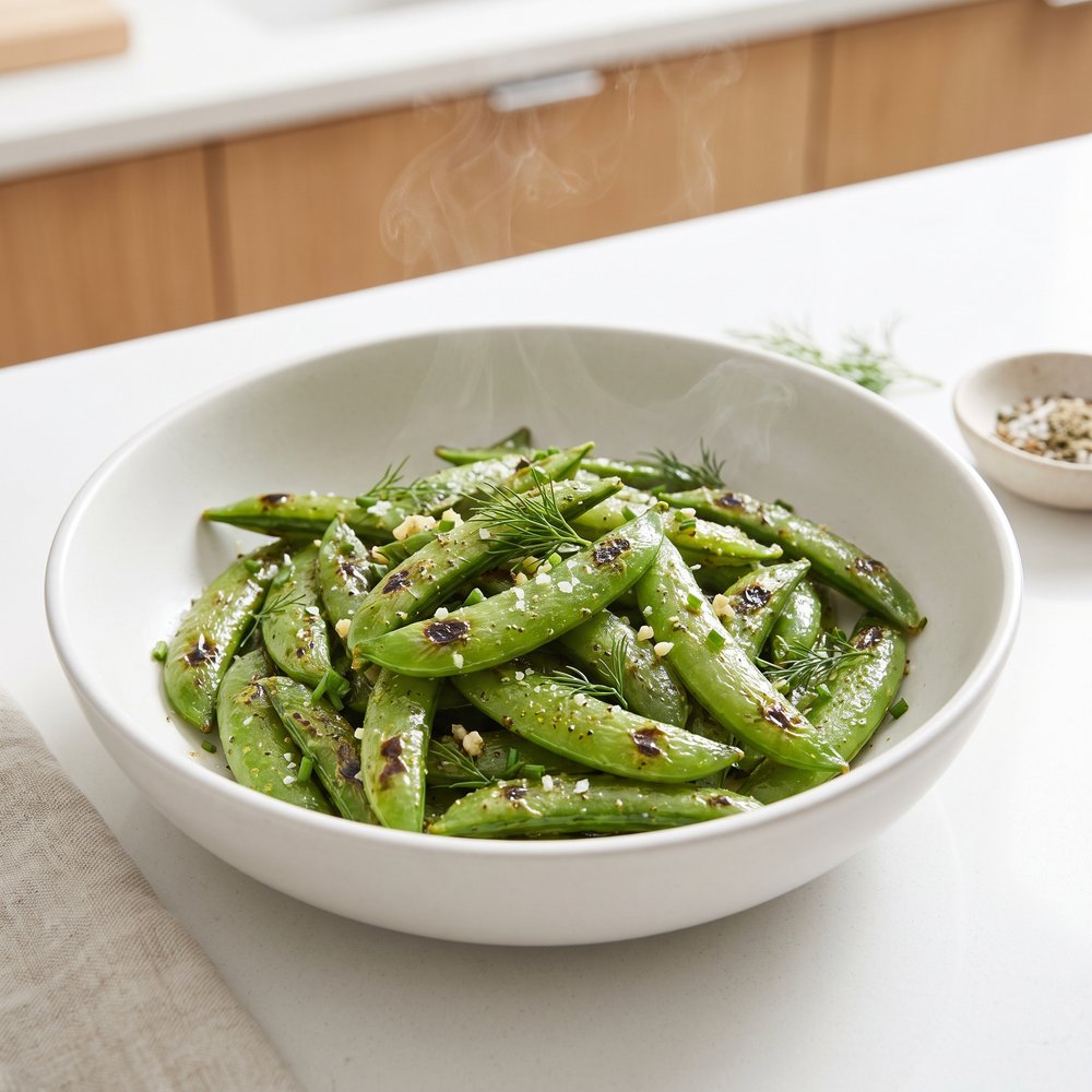Baked Sugar Snap Peas with Ranch