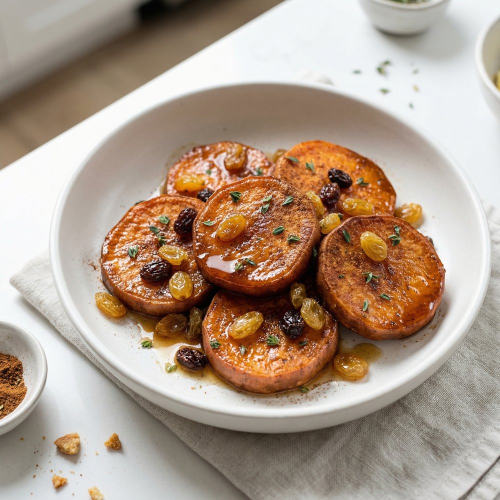 Brandy-Soaked Raisin Sweet Potatoes