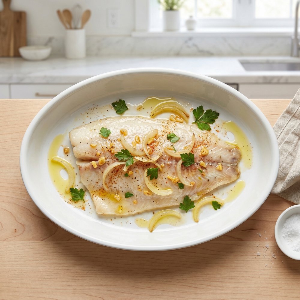 Garlic–Olive Oil Baked Tilapia