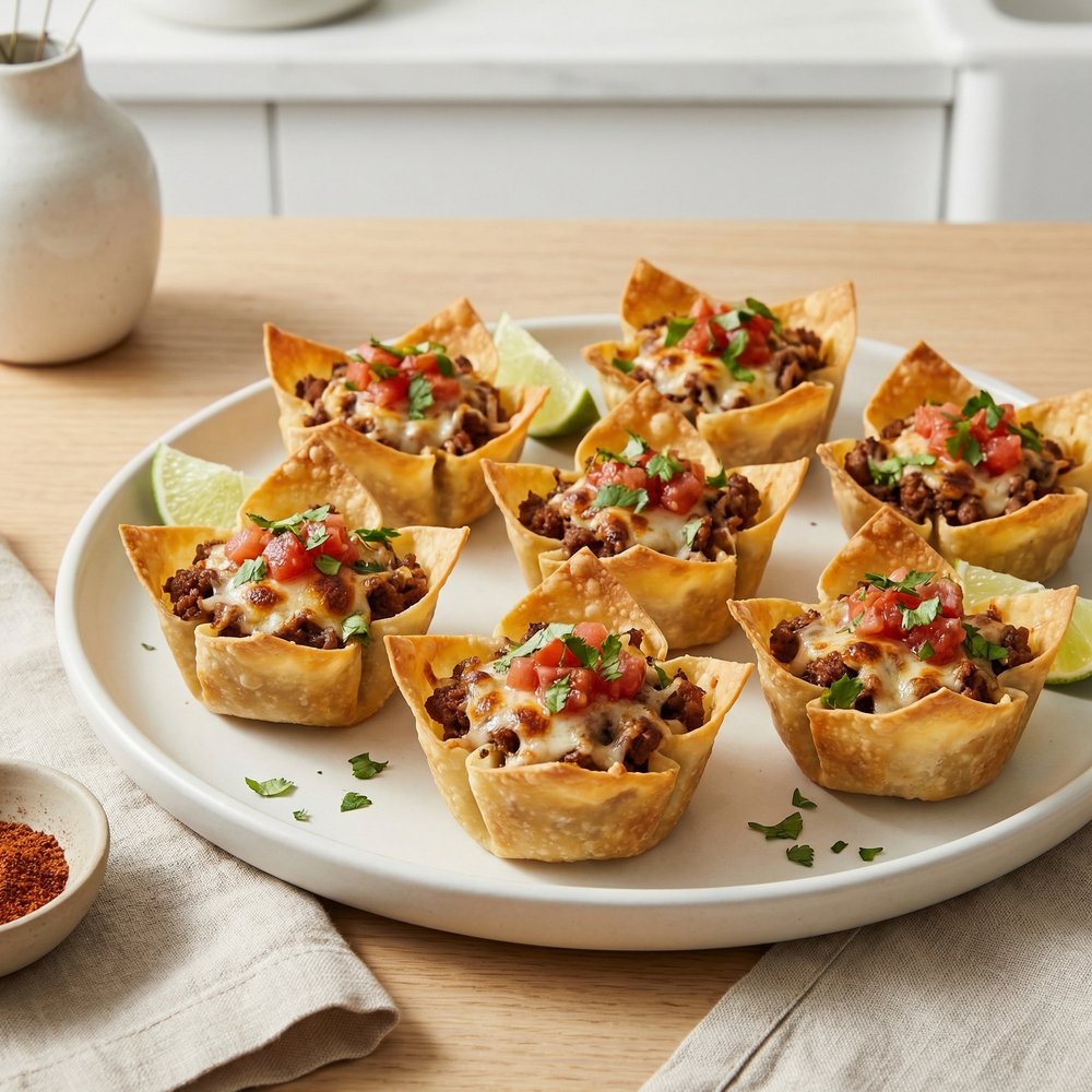 Game-Day Wonton Taco Bites