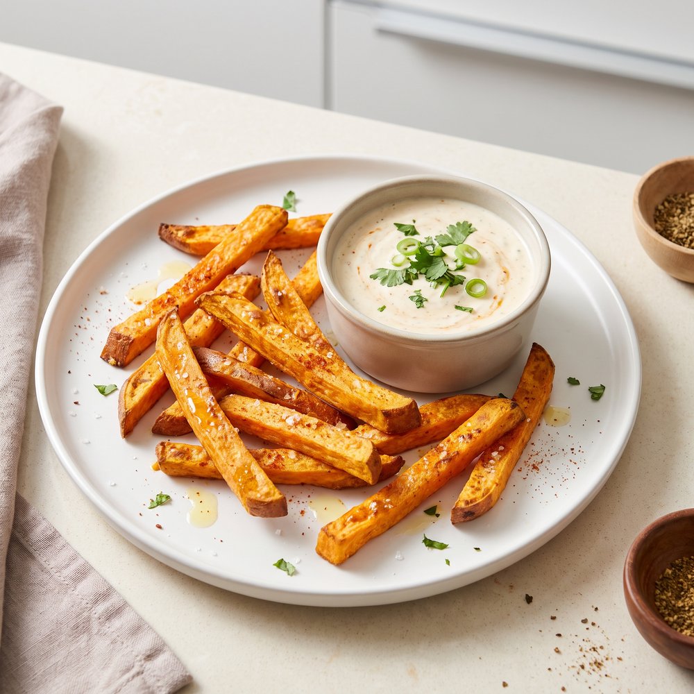 Baked Yam Fries with Dip