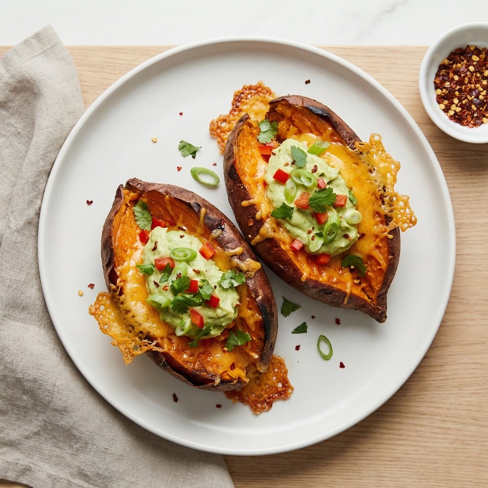 Yams Filled with Creamy Avocado