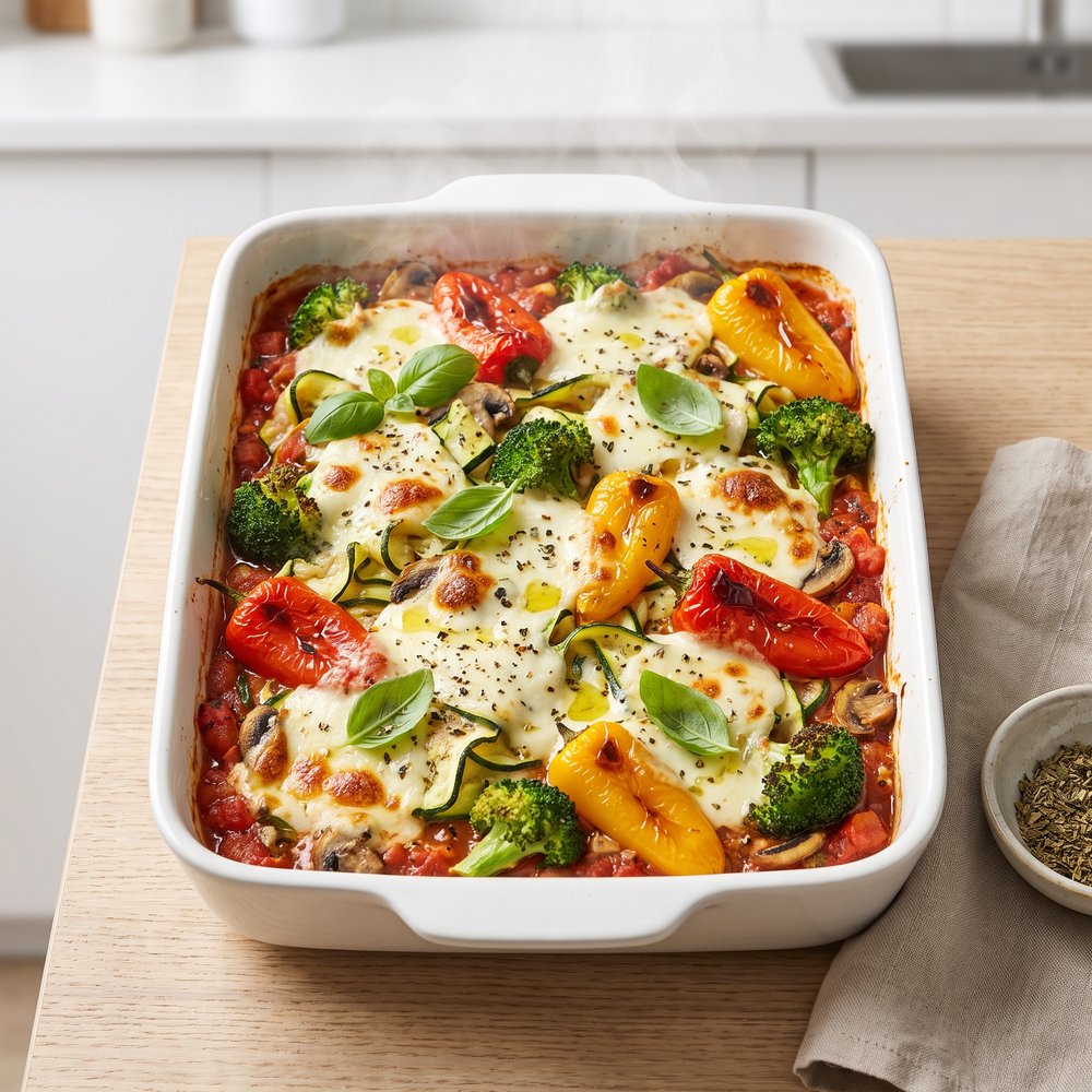 Baked Zoodle and Veggie Casserole
