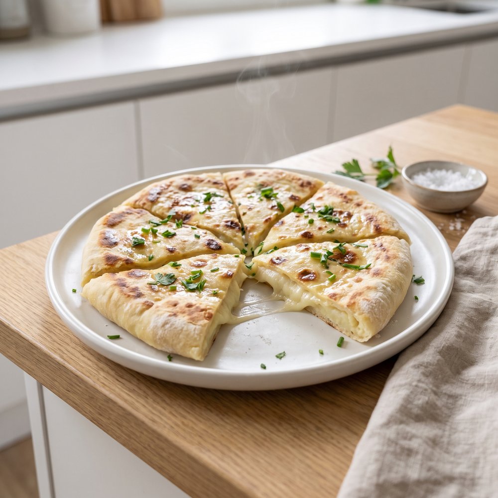 Balkar Potato-and-Mozzarella Hychin Flatbread
