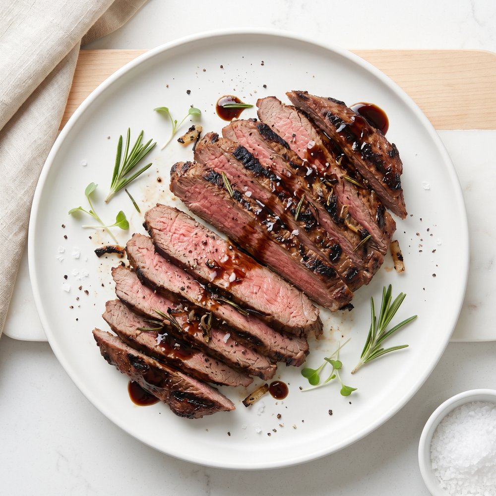 Balsamic-Soy Marinated Flank Steak on the Grill